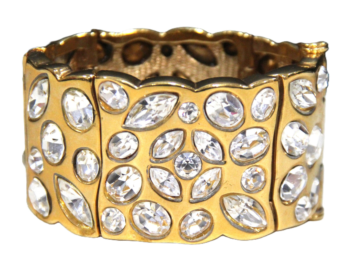 ROBERT GOOSSENS 80'S 90'S ERA RHINESTONE HINGED BRACELET