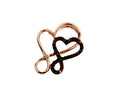 10kt rose gold  red diamond double heart pendant