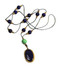 Antique Art Deco estate necklace of lapis and 14kt gold