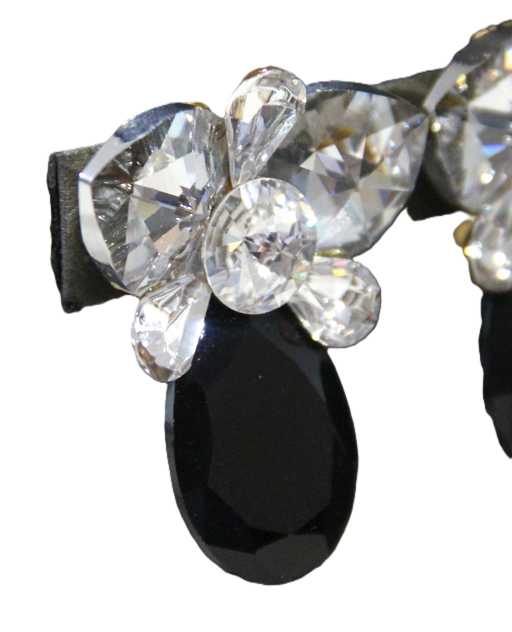 80'S VINTAGE GLASS STATEMENT EARRINGS