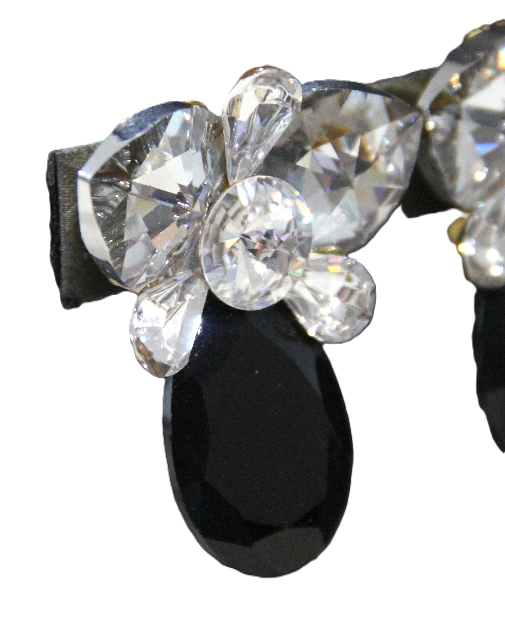 80'S VINTAGE GLASS STATEMENT EARRINGS
