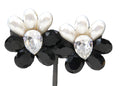 80's vintage statement earrings with glass and fx pearls