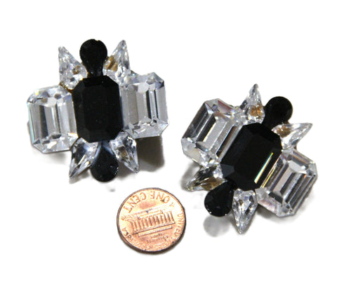 80s vintage glass statement earrings