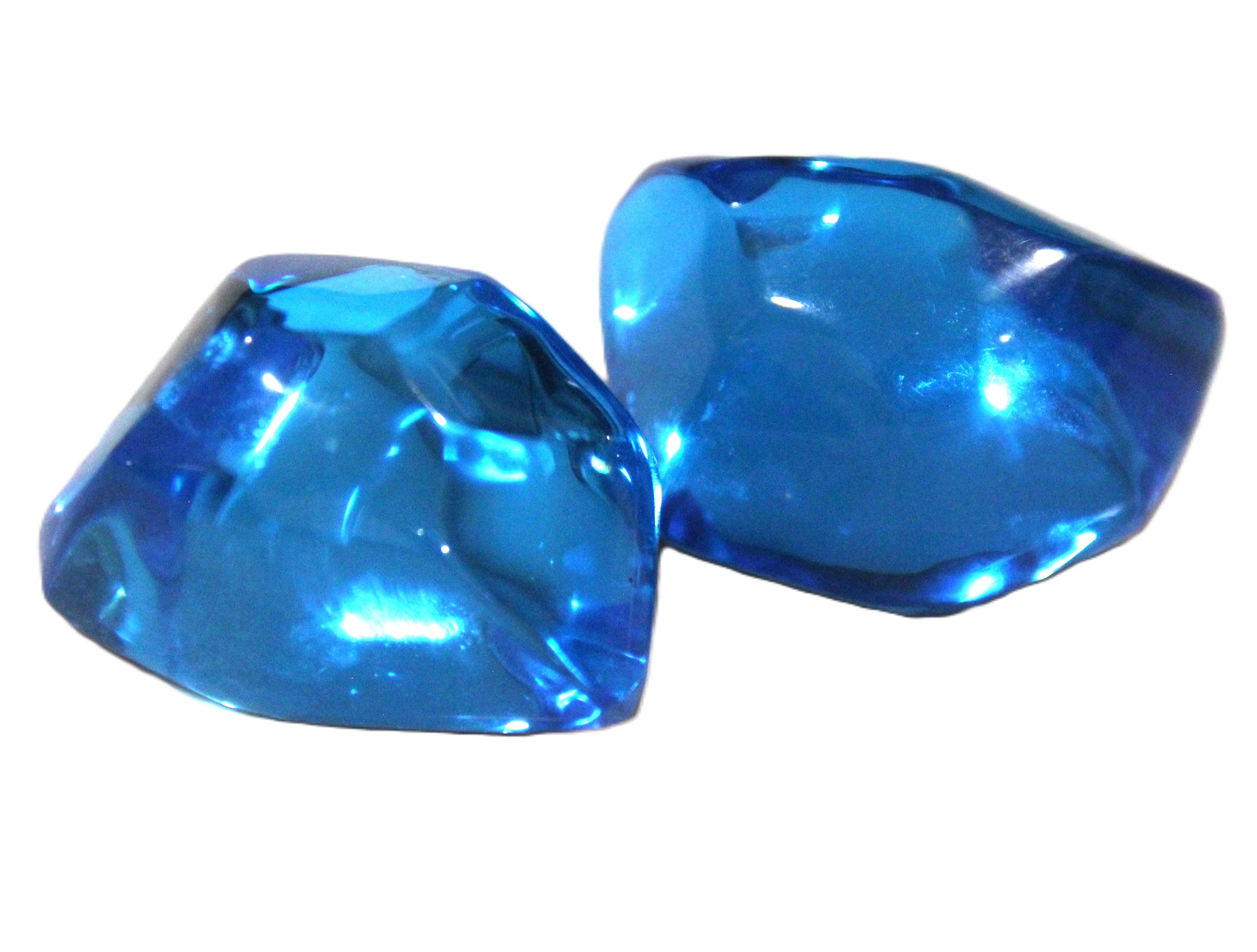 80'S VINTAGE DEAD STOCK BLUE RESIN CHUNKY STATEMENT MAXIMALIST EARRINGS
