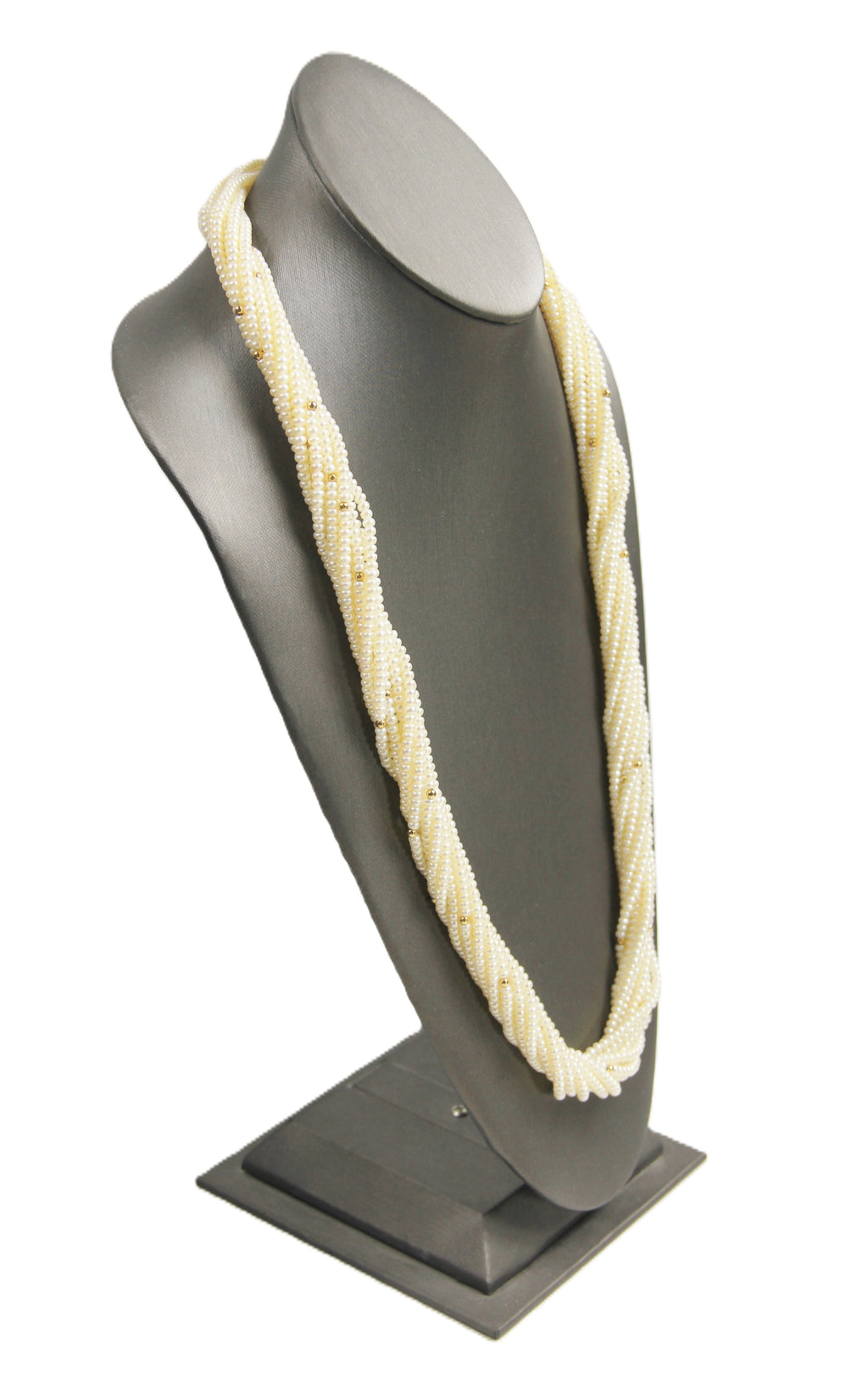 80s estate jewelry 14kt gold and 10 strand pearl necklace