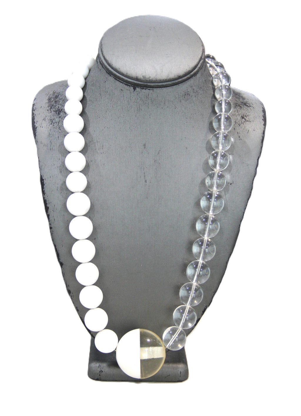 DEAD STOCK GRAZIANO MOD CHUNKY LUCITE NECKLACE - LONG 