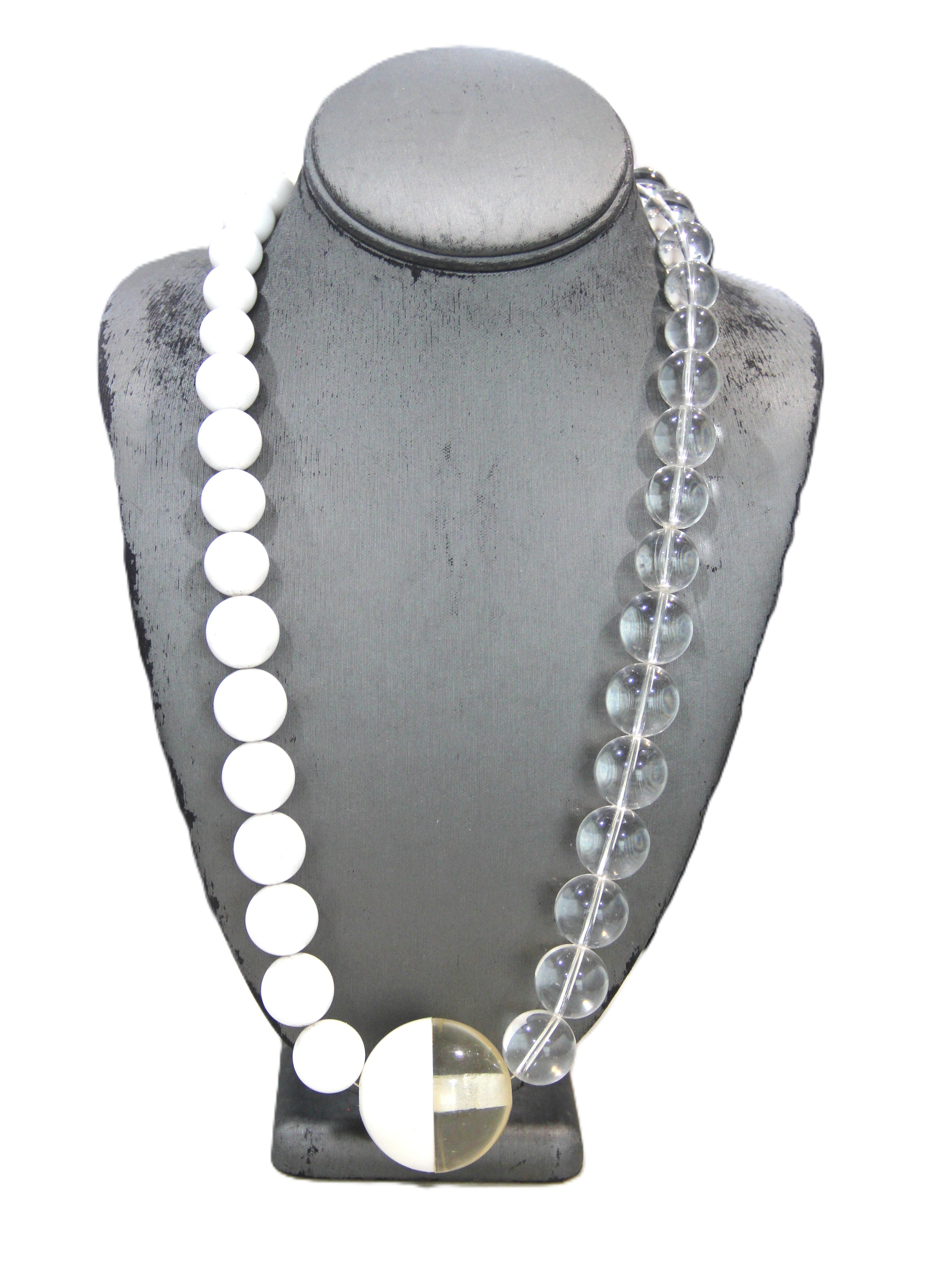 DEAD STOCK GRAZIANO MOD CHUNKY LUCITE NECKLACE - LONG 
