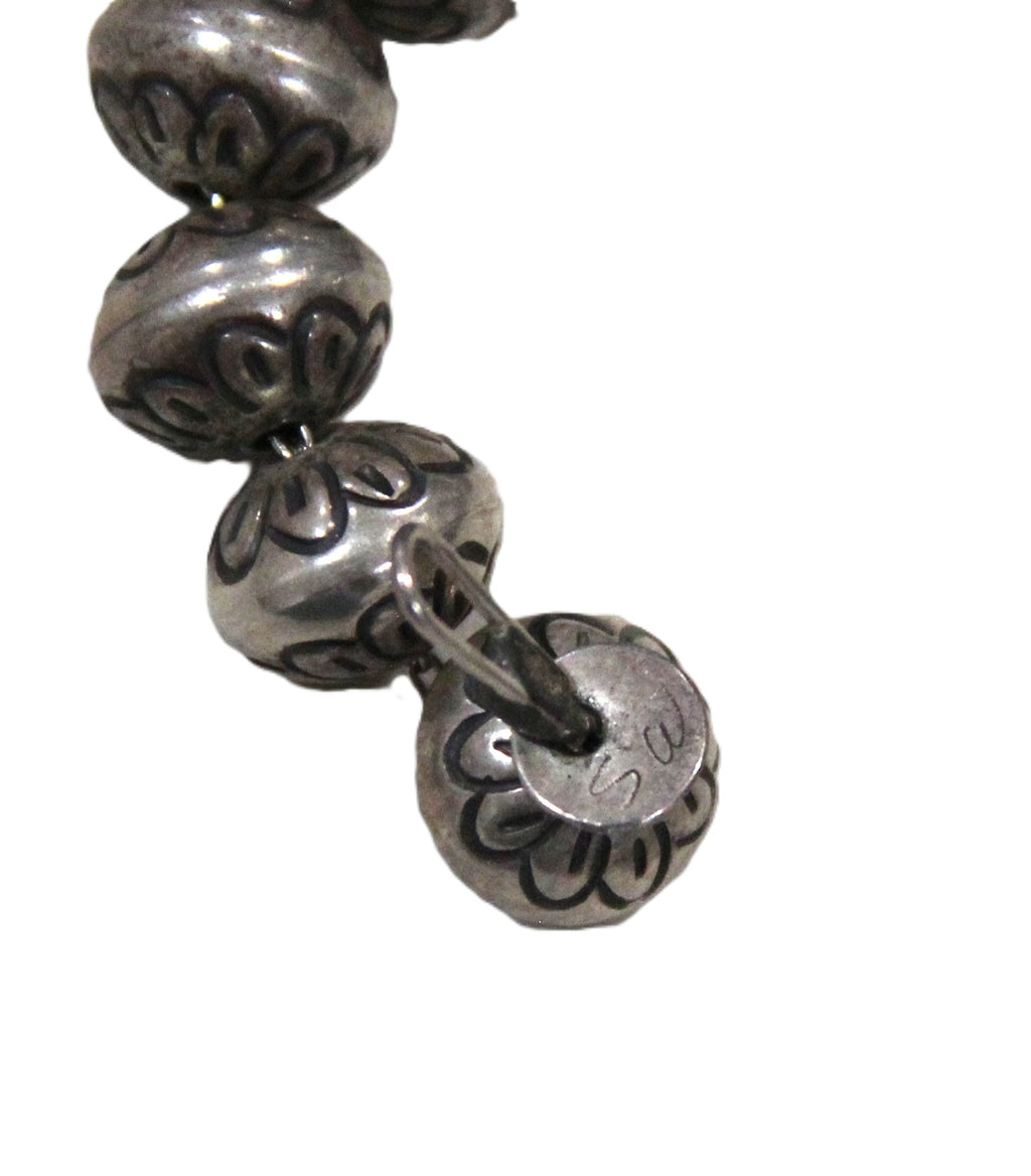 SELENA WARNER EMBOSSED NAVAJO PEARL STERLING SILVER NECKLACE