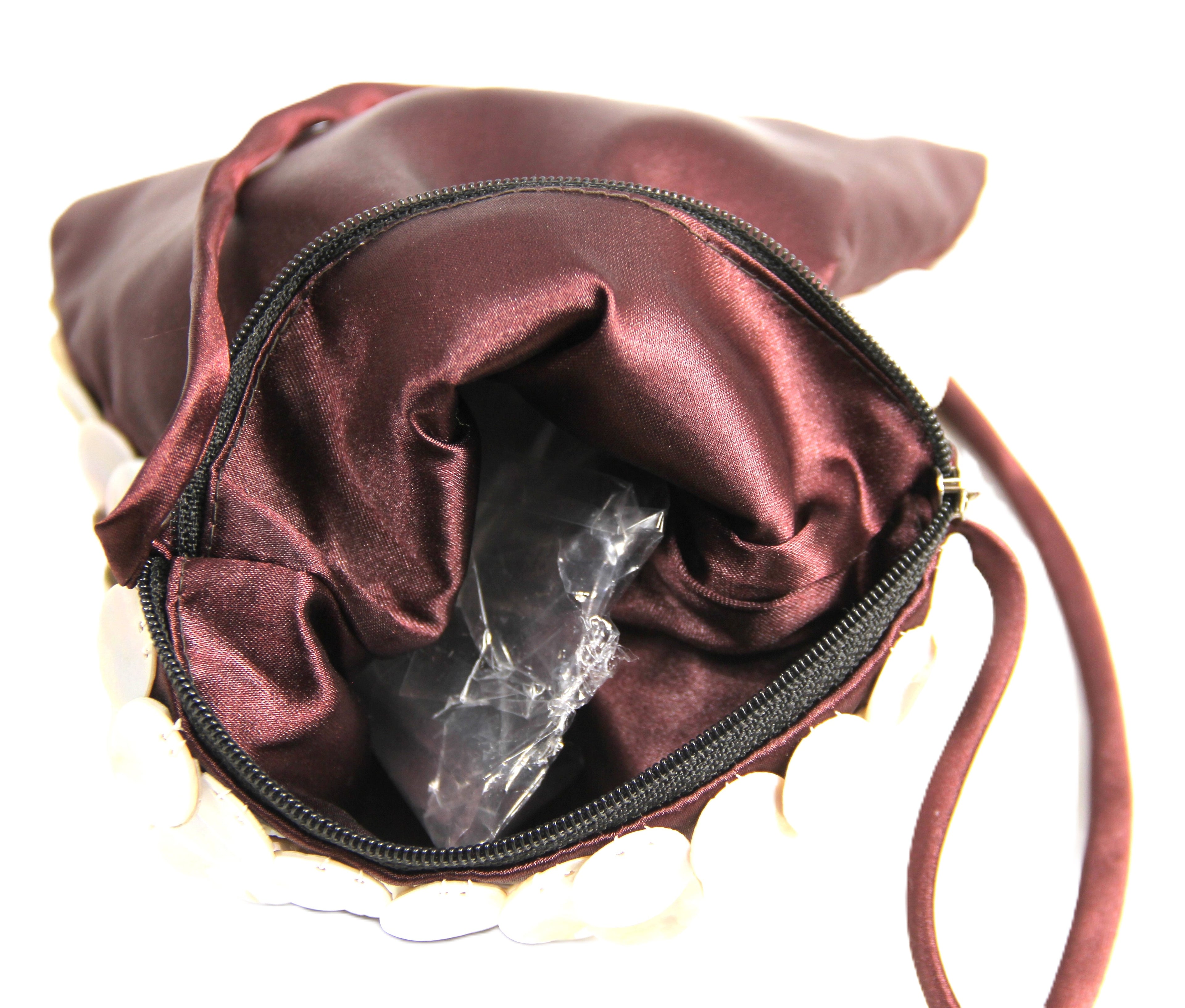 NEW & ON TREND SATIN & MOTHER OF PEARL PAILLETTES CROSS BODY PURSE