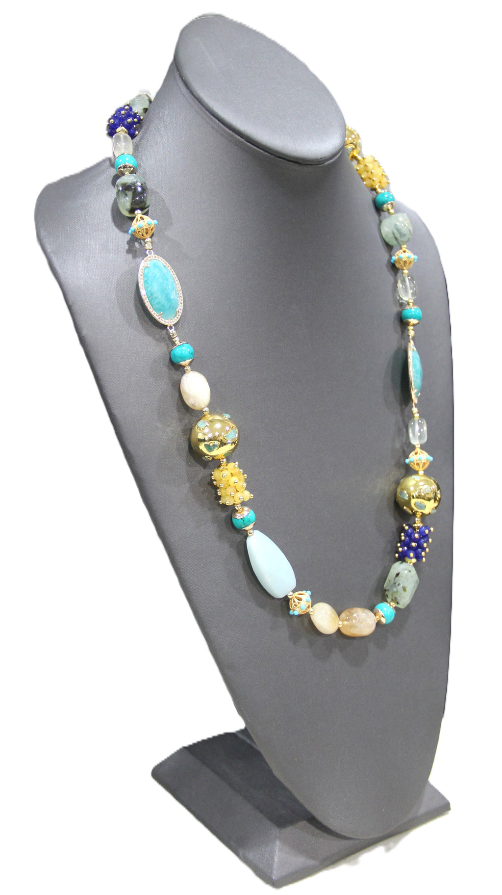 Multi gemstone layering necklace