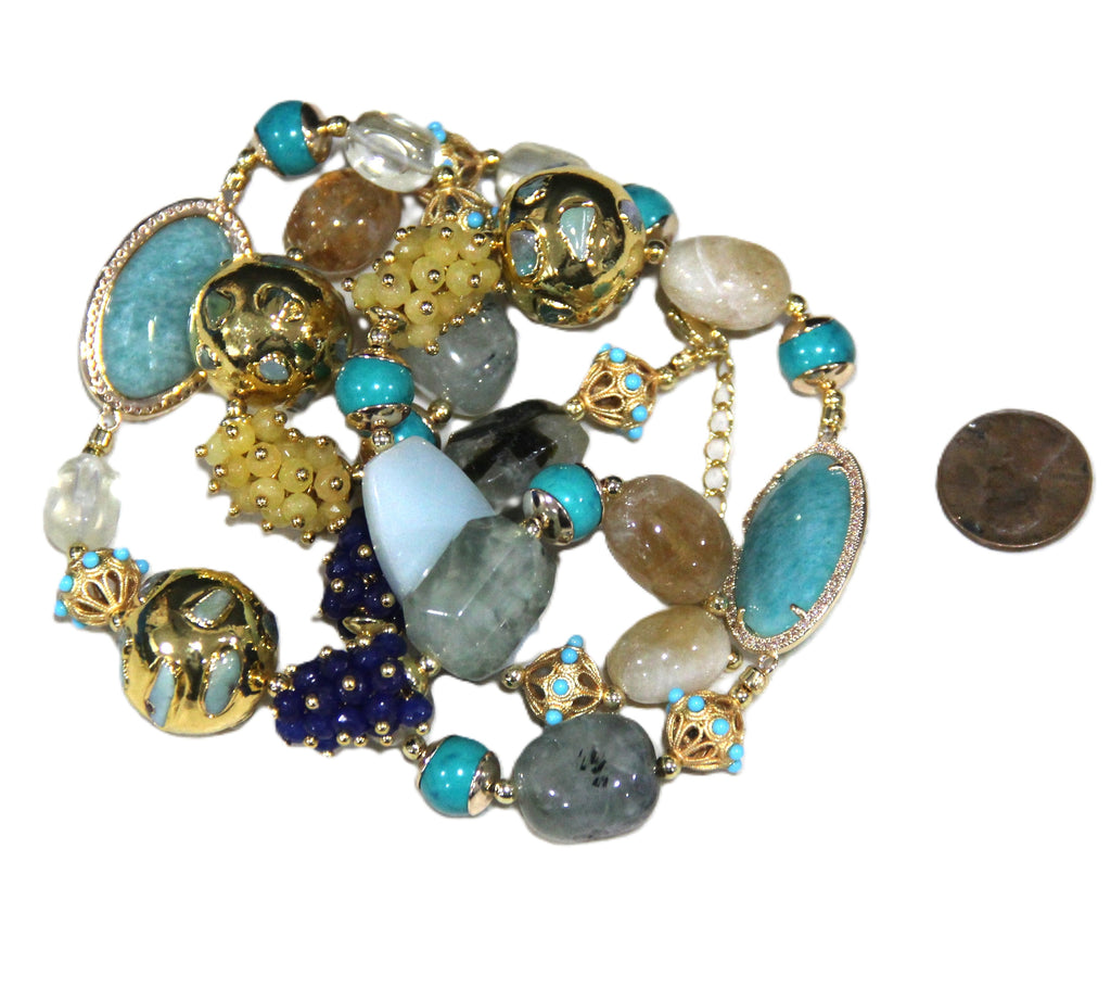 Multi gemstone layering necklace
