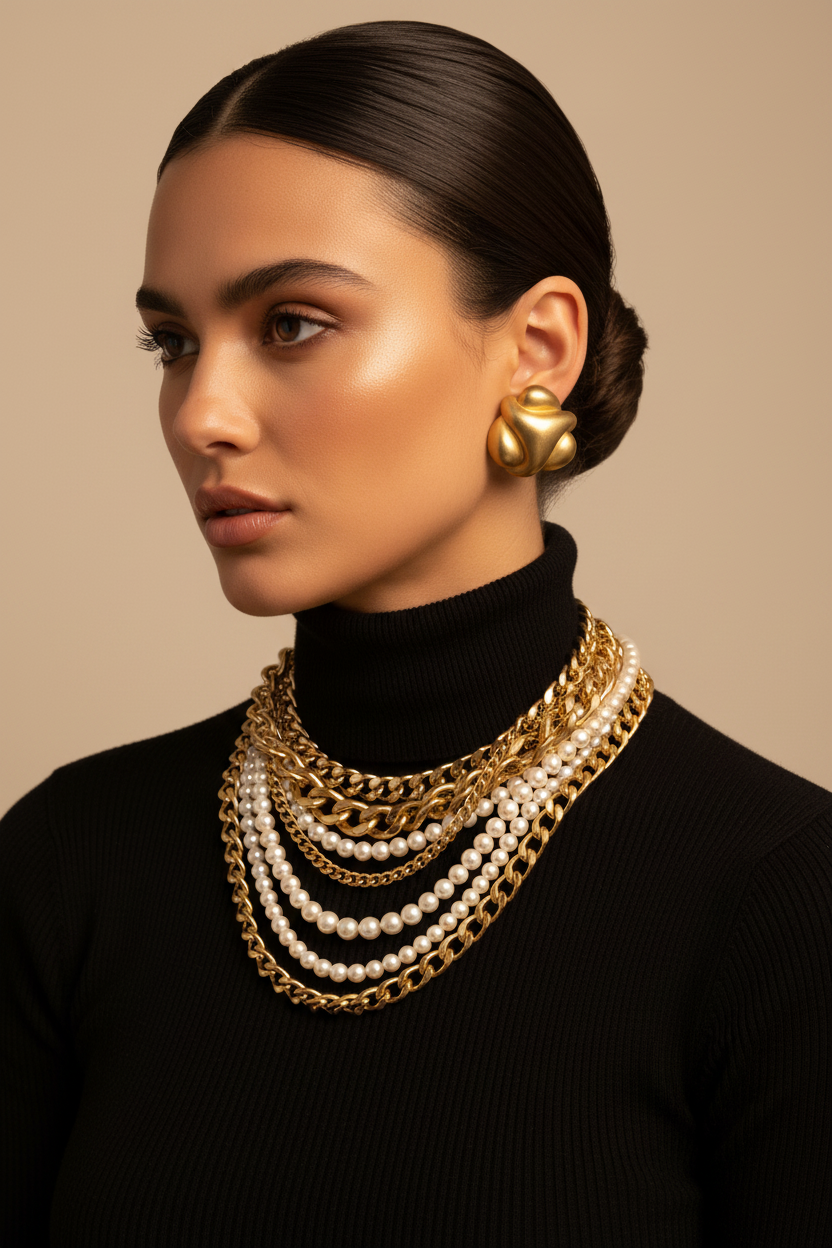 Matte gold vintage statement earrings