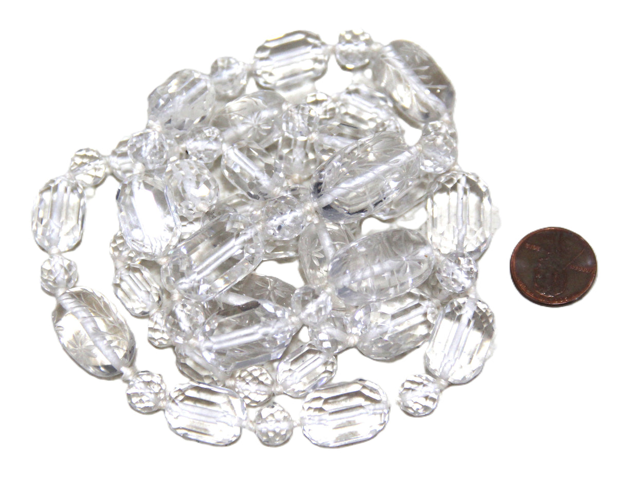 ANTIQUE ART DECO ERA ROCK CRYSTAL NECKLACE