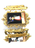 Victorian pinchbeck portrait panel bracelet