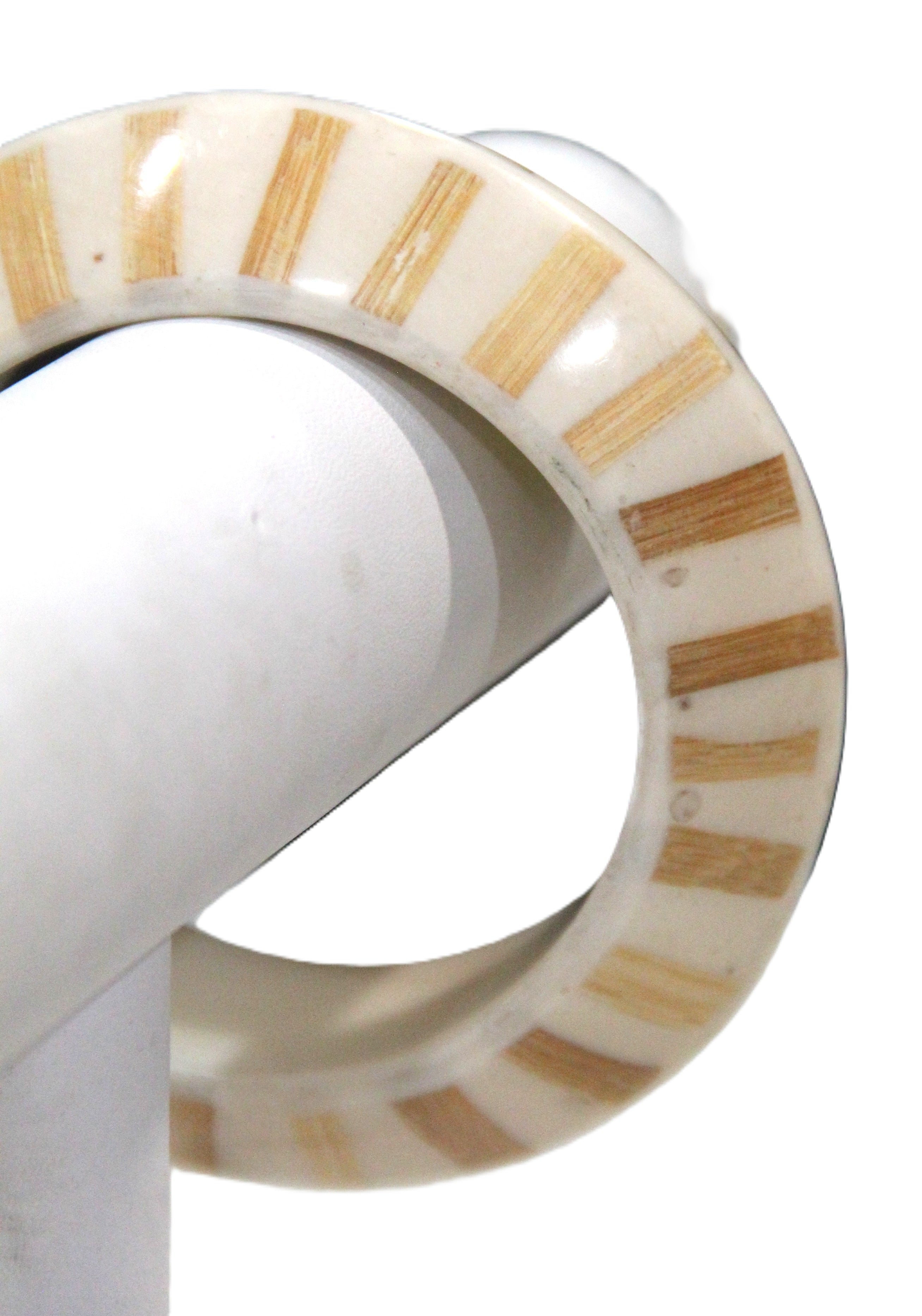 Vintage bamboo and resin knife edge bangle bracelet