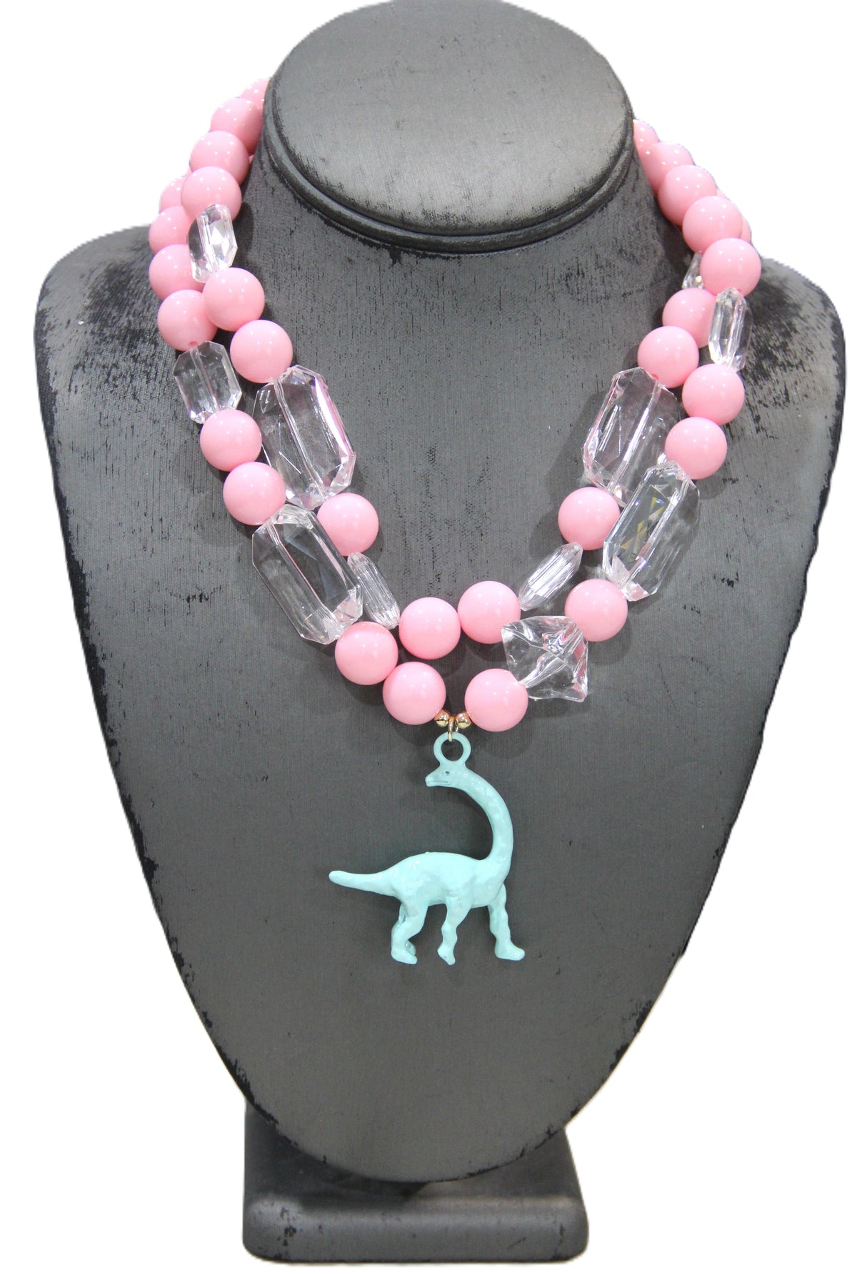 BLUE DINO MAXIMALIST STATEMENT NECKLACE