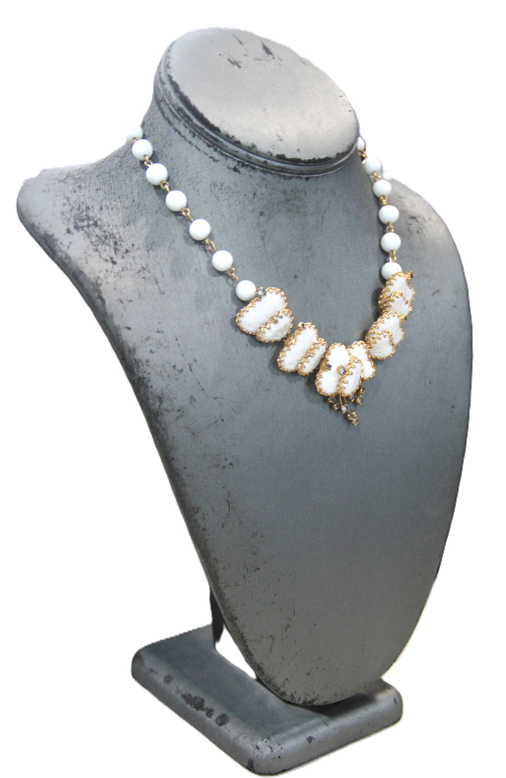 CHRISTIAN DIOR BY KRAMER MAYORKA PETAL GLASS NECKLACE & EARRINGS