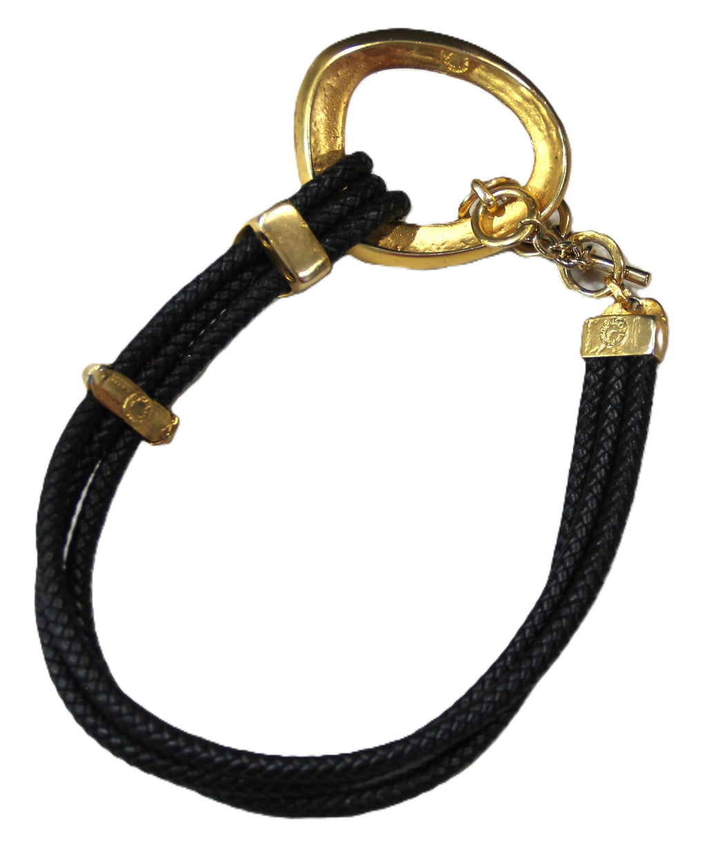 Clara Casavina matte gold & black toggle necklace