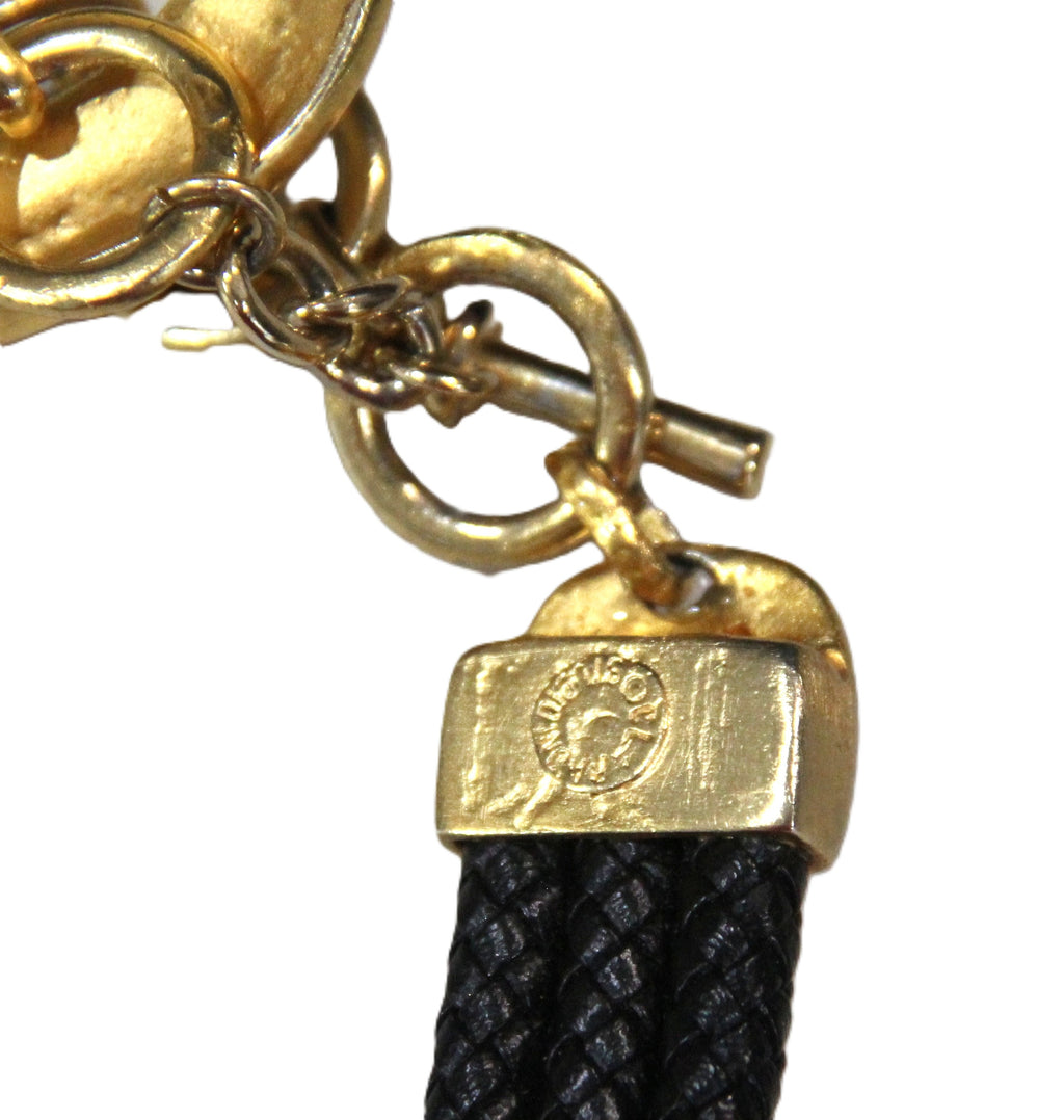 CLARA CASAVINA MATTE GOLD & BLACK STATEMENT NECKLACE