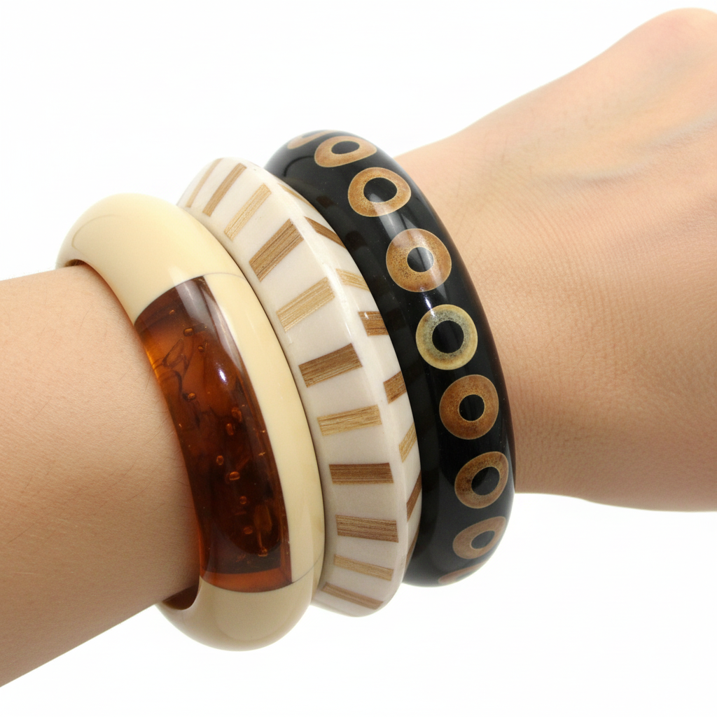 Stack of vintage bangle bracelets