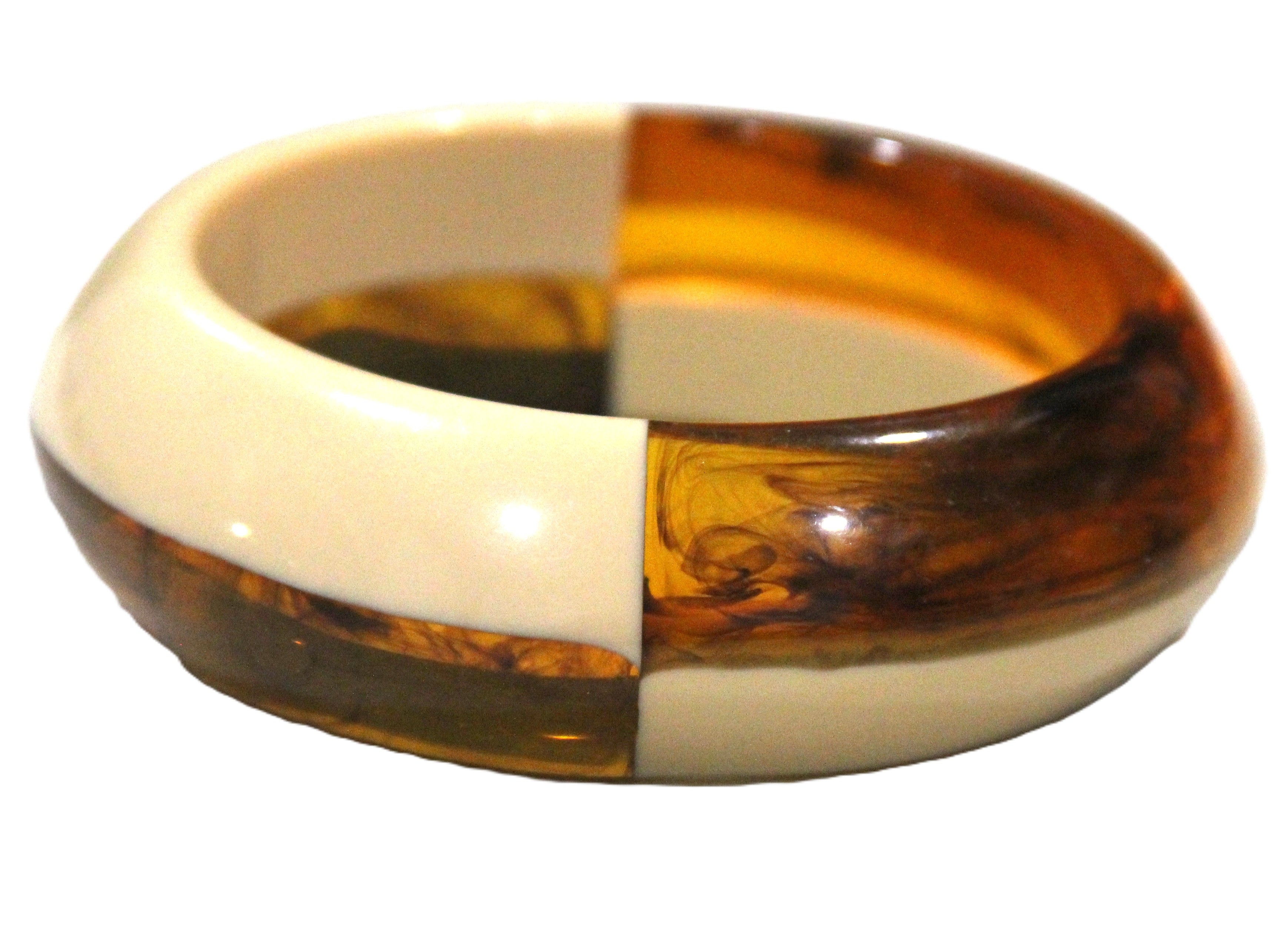 Colorblock vintage resin plastic bangle bracelet