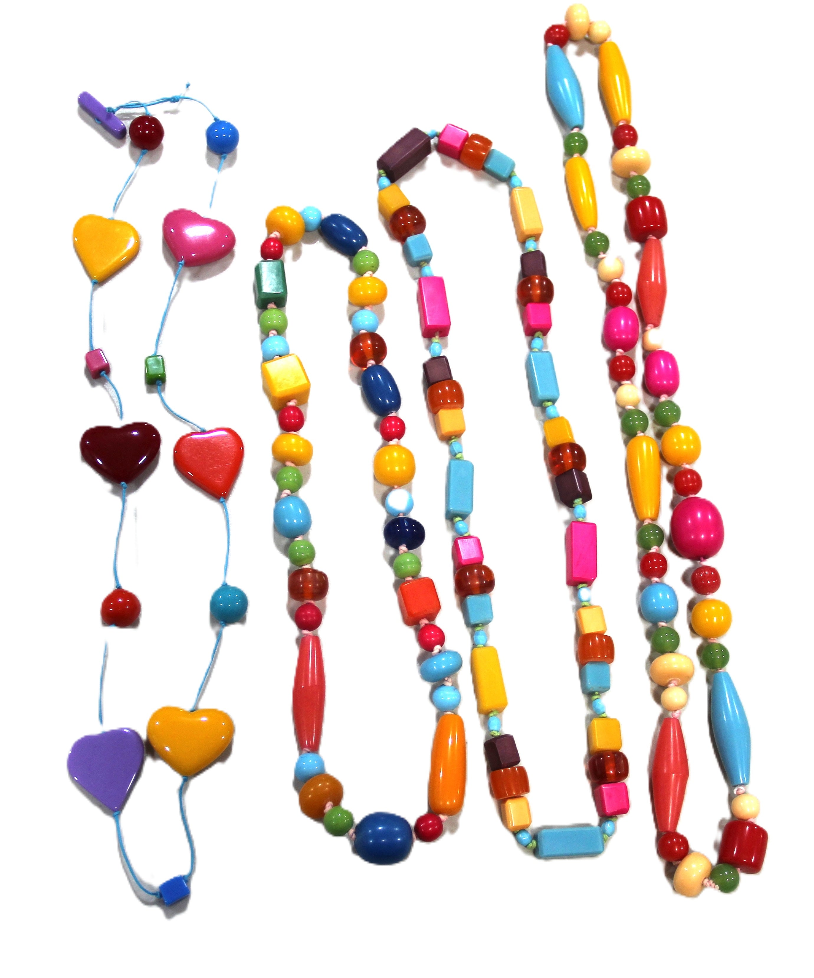 CHUNKY VINTAGE COLORFUL RESIN BEAD NECKLACES