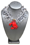 MODERN CLEAR RESIN CRAB STATEMENT NECKLACE