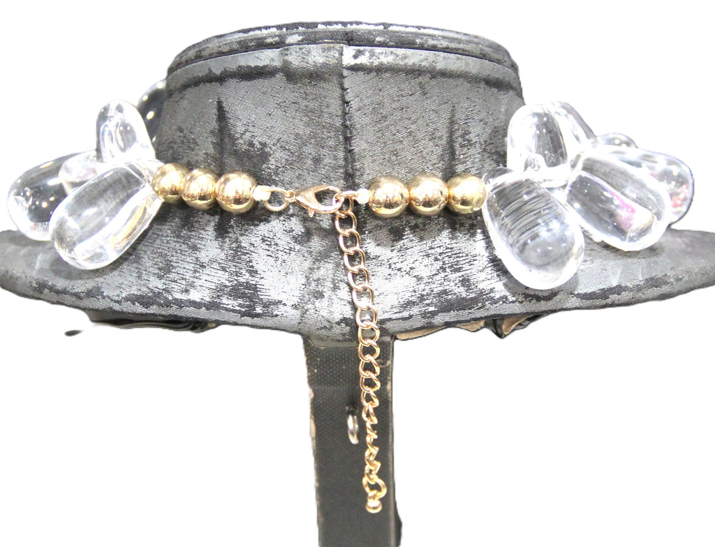 MODERN CLEAR RESIN CRAB STATEMENT NECKLACE