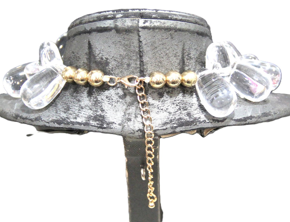 MODERN CLEAR RESIN CRAB STATEMENT NECKLACE