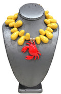 MODERN MUSTARD RESIN CRAB STATEMENT NECKLACE