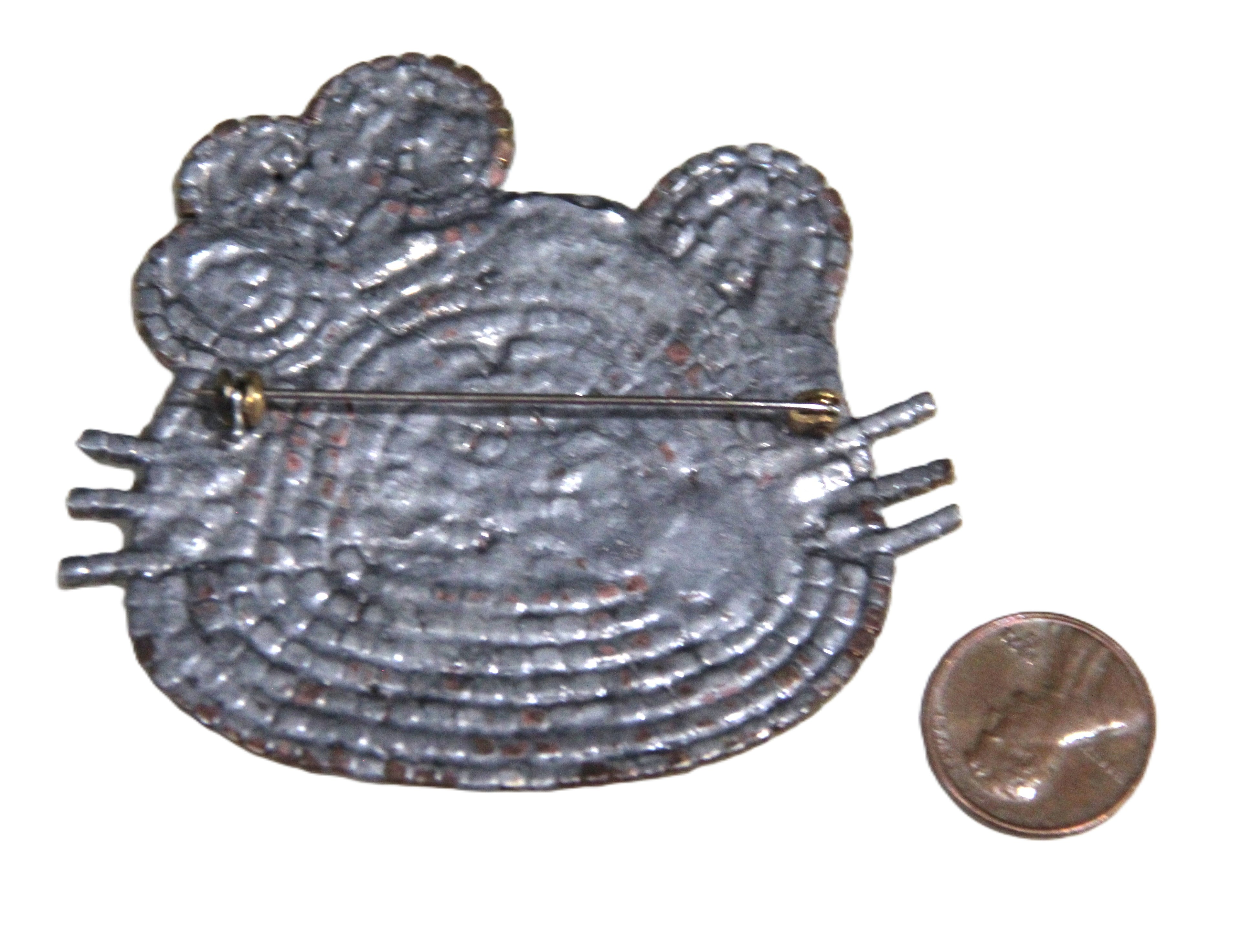 LARGE CZECH RHINESTONE HELLO KITTY BROOCH