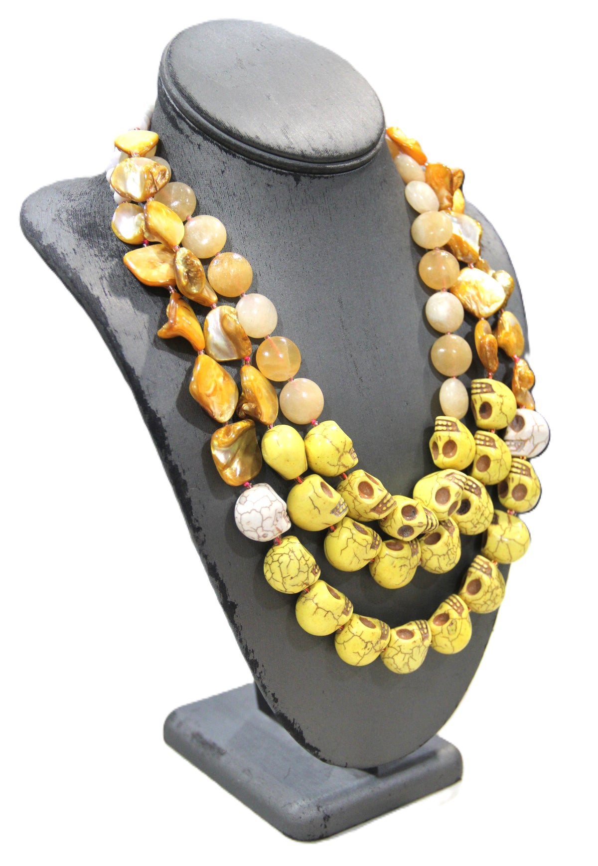DIA DE LOS MUERTOS GEMSTONE SKULL NECKLACE