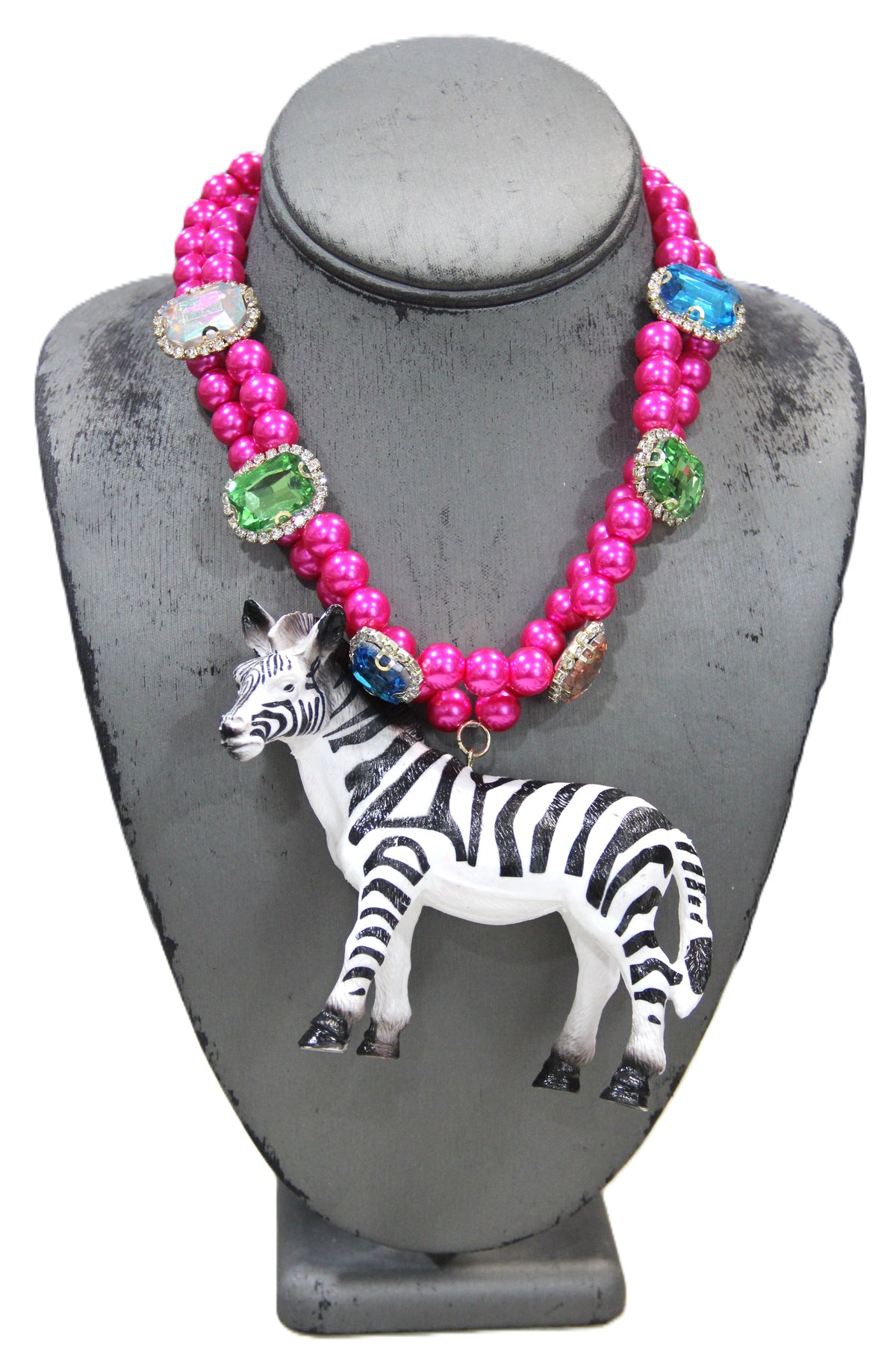 DISCO ZEBRA MAXIMALIST NECKLACE