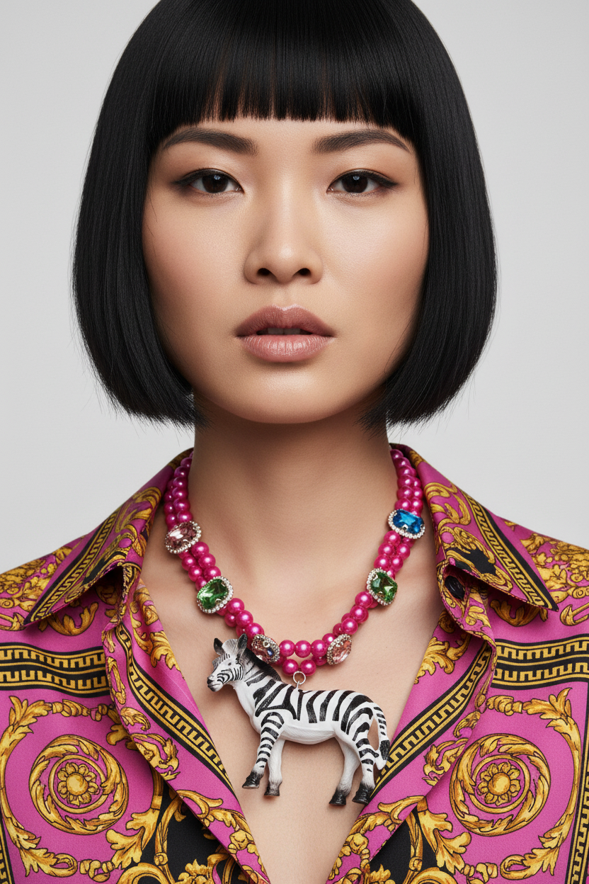 DISCO ZEBRA MAXIMALIST NECKLACE