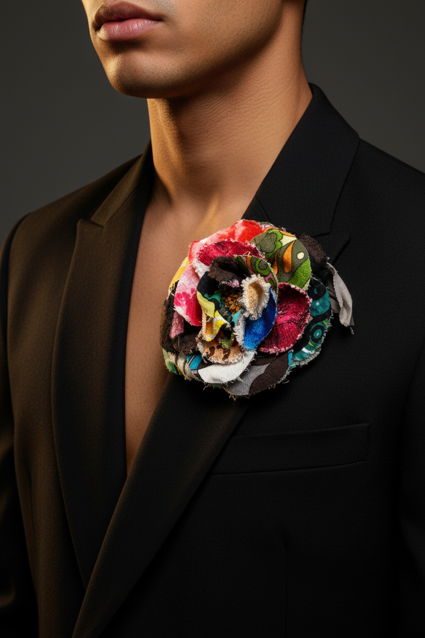Dolce & Gabbana floral fabric statement brooch