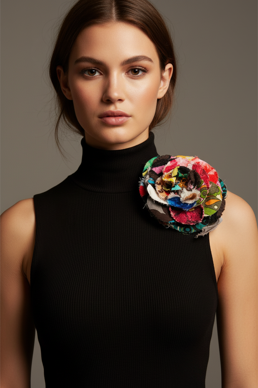 Dolce & Gabbana floral fabric statement brooch