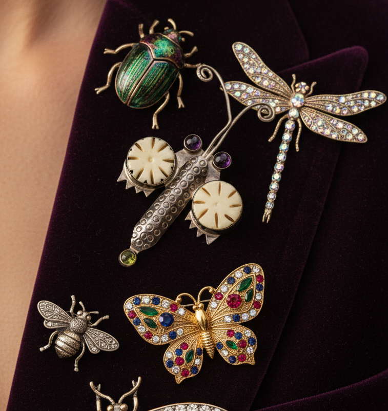 Echo of a dreamer insect pendant brooch