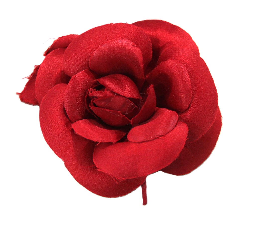 Vintage Eve Reid Red Fabric flower brooch