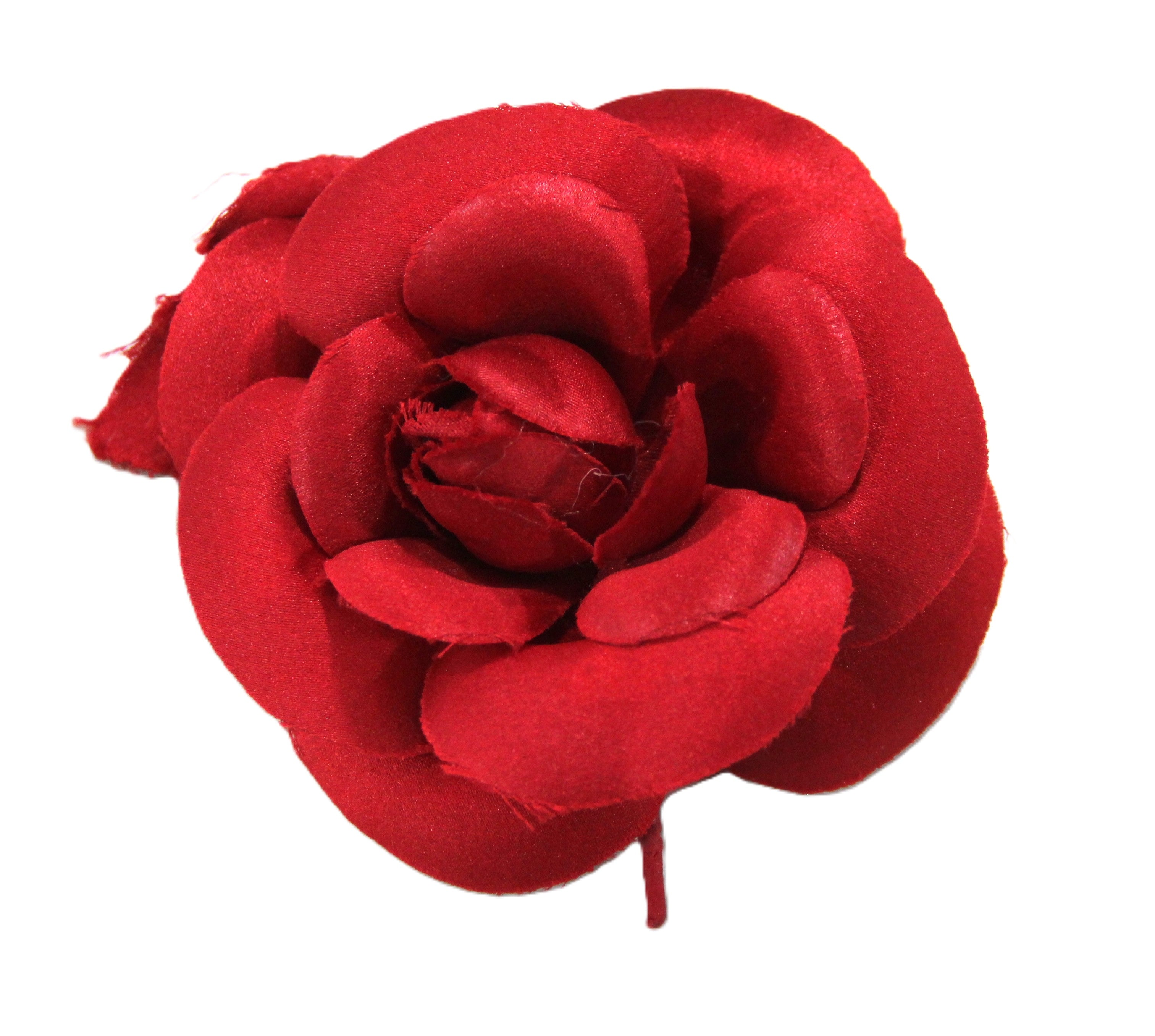 Vintage Eve Reid Red Fabric flower brooch