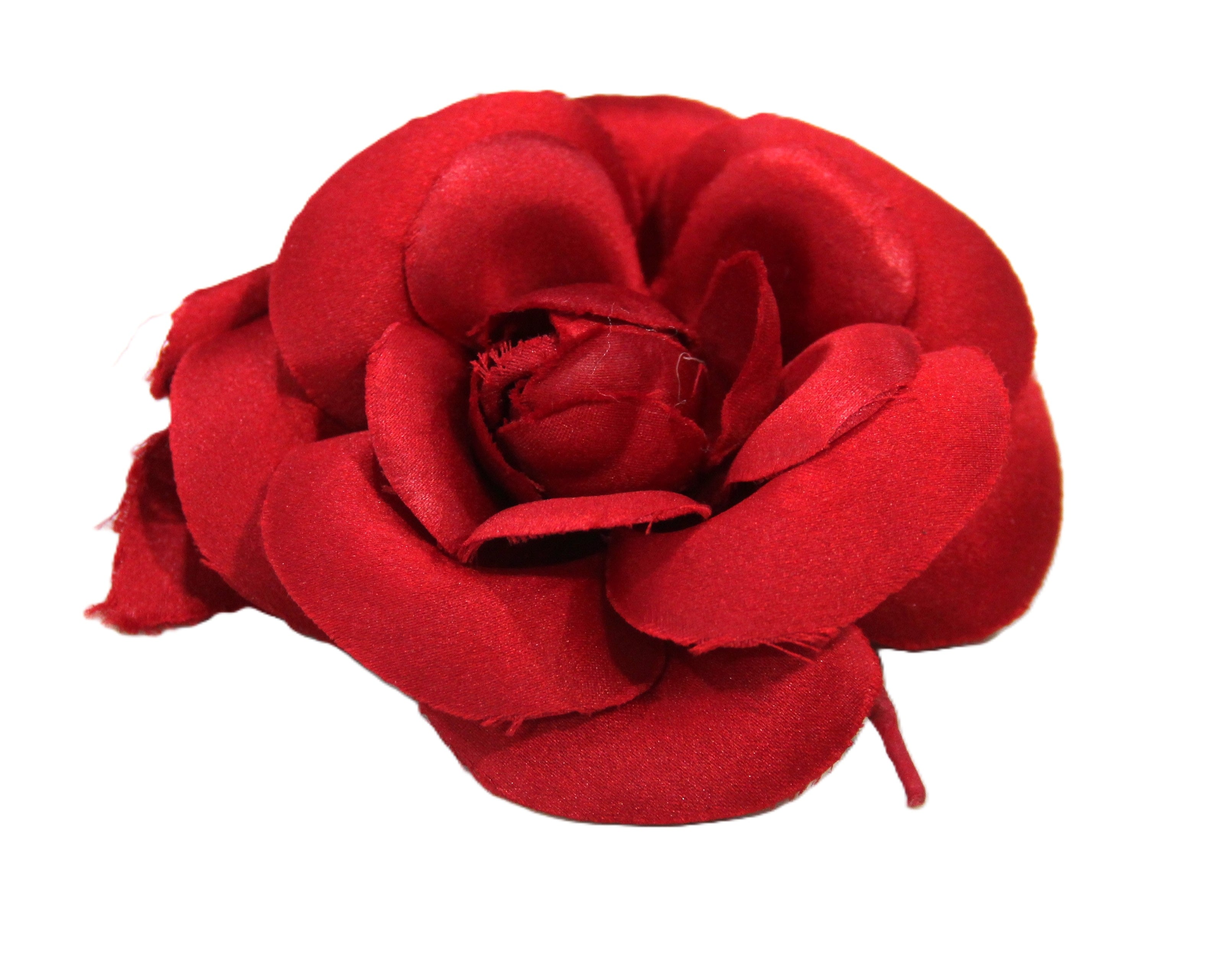Vintage Eve Reid Red Fabric flower brooch