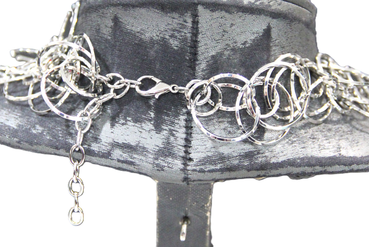 VINTAGE FACETED RESIN MAXIMALIST STATEMENT NECKLACE 