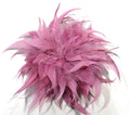 DUSTY PINK LARGE FEATHER FLOWER CLIP BROOCH