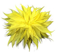 BRIGHT YELLOW LARGE FEATHER FLOWER CLIP BROOCH