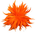 BRIGHT ORANGE LARGE FEATHER FLOWER CLIP BROOCH