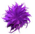 PURPLE LARGE FEATHER FLOWER CLIP BROOCH