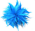 TURQUOISE LARGE FEATHER FLOWER CLIP BROOCH