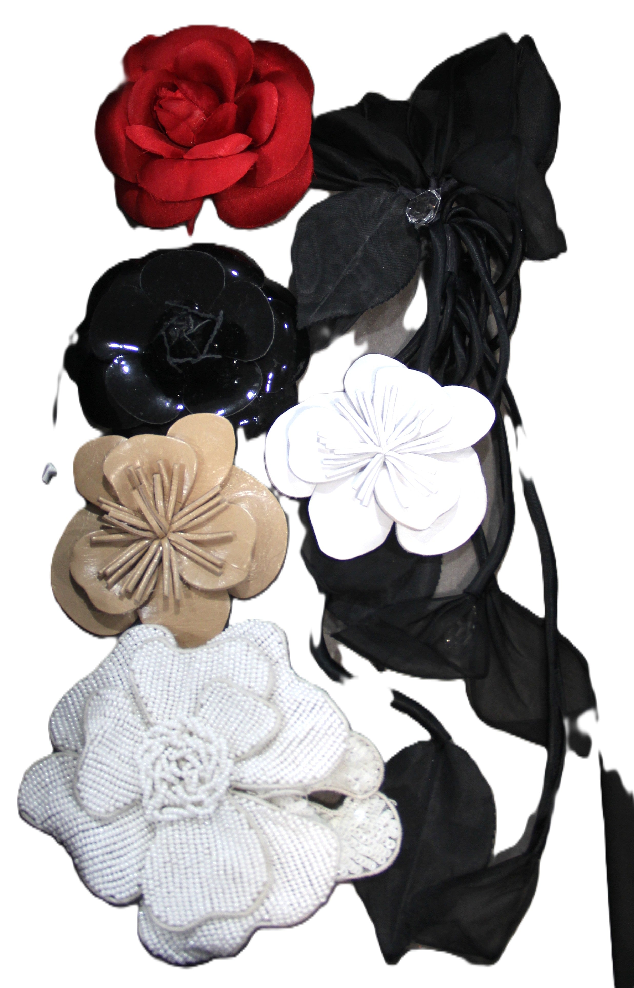 Vintage Eve Reid Red Fabric flower brooch