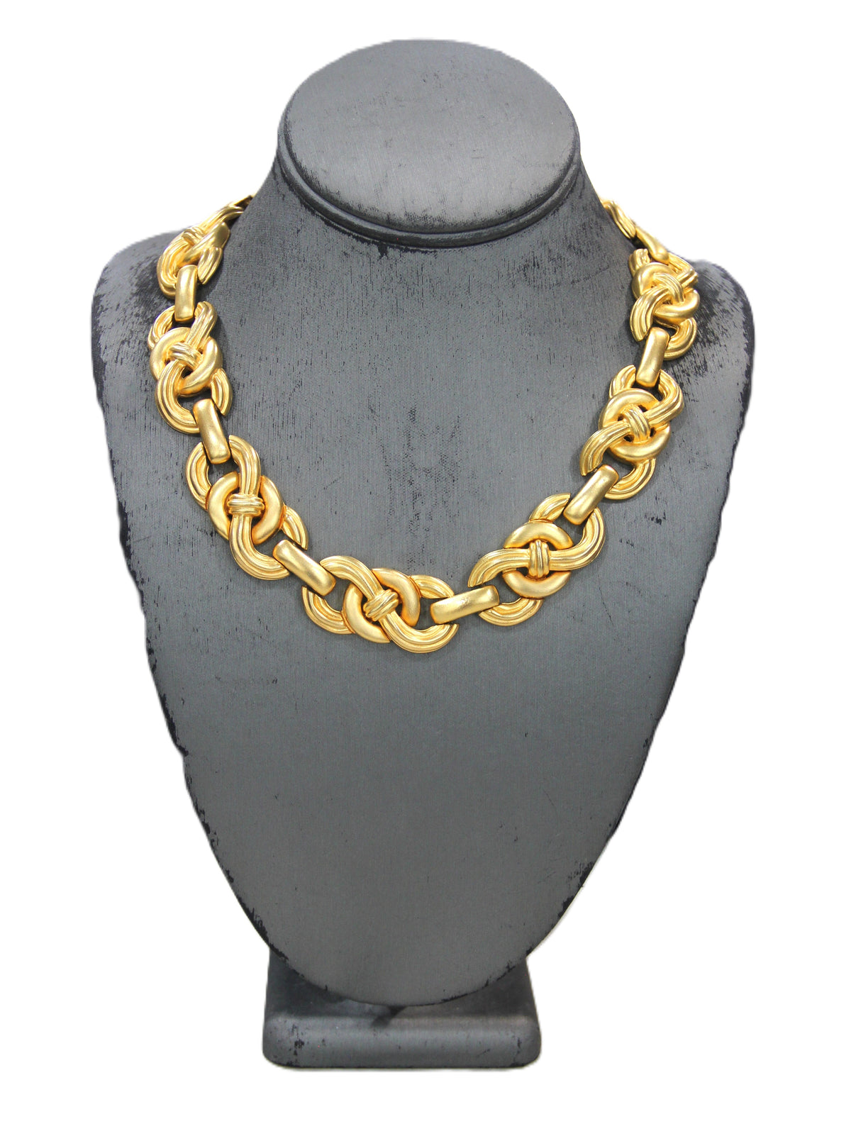 VINTAGE GIVENCHY MATTE GOLD KNOT DESIGN NECKLACE