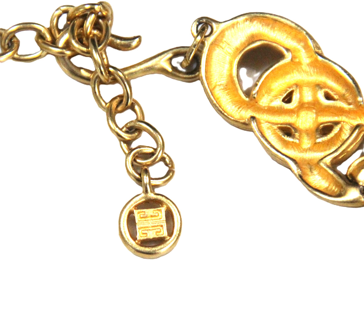 VINTAGE GIVENCHY MATTE GOLD KNOT DESIGN NECKLACE