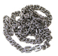 GIVENCHY HEAVY SILVER TONE LOGO CLASP NECKLACE 